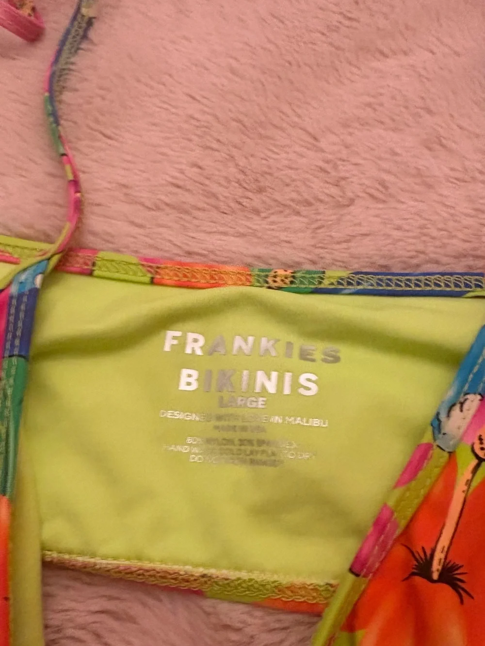 Frankie's Bikinis Tropical High-Waist Bikini Bottom - Pink, Blue, Green